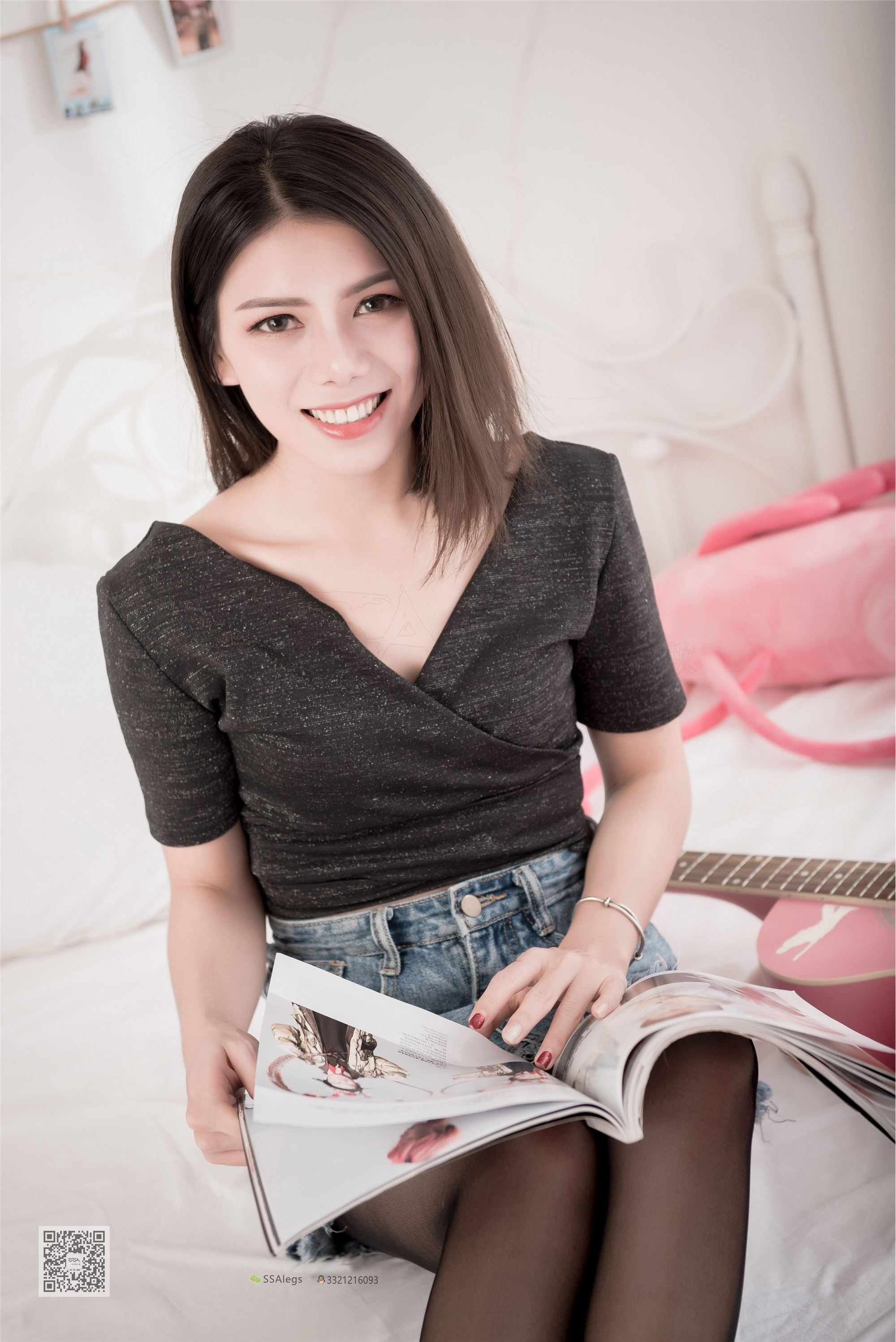 SSA丝社 NO.016 小娥 丰盈混血女郎小娥黑丝首秀